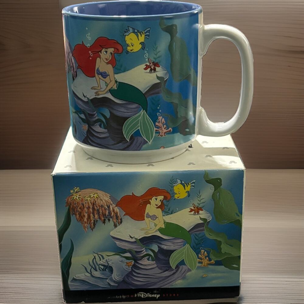 Walt Disney's Classic The Little Mermaid 12oz Coffee Mug VTG New Ariel Flounder